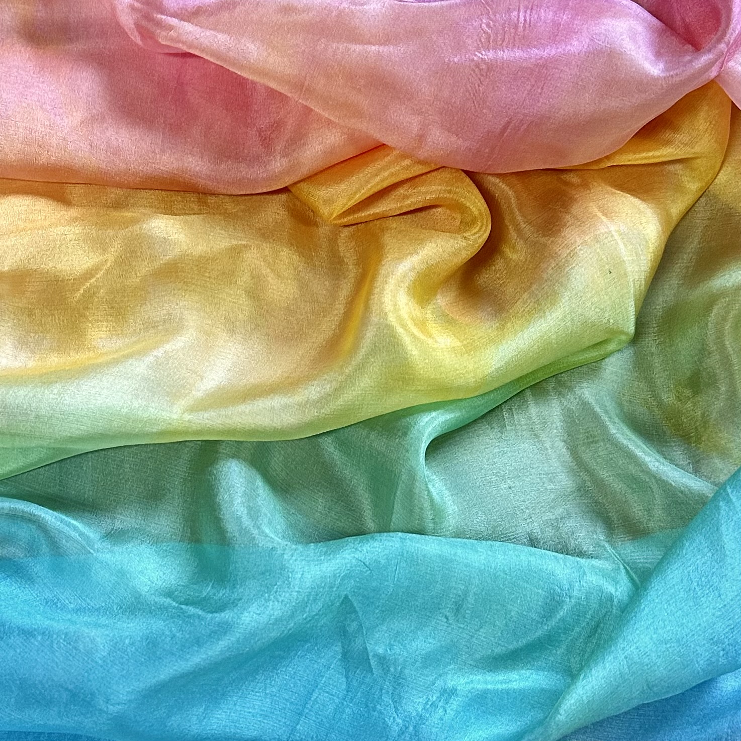 Hand-dyed Rainbow Silk 3m Long - Image 2