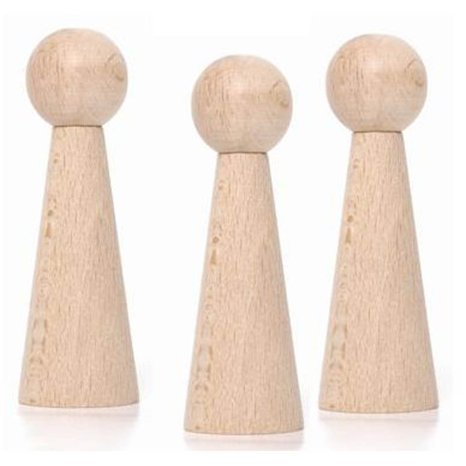 J. Wooden Doll Base 9cm conical body