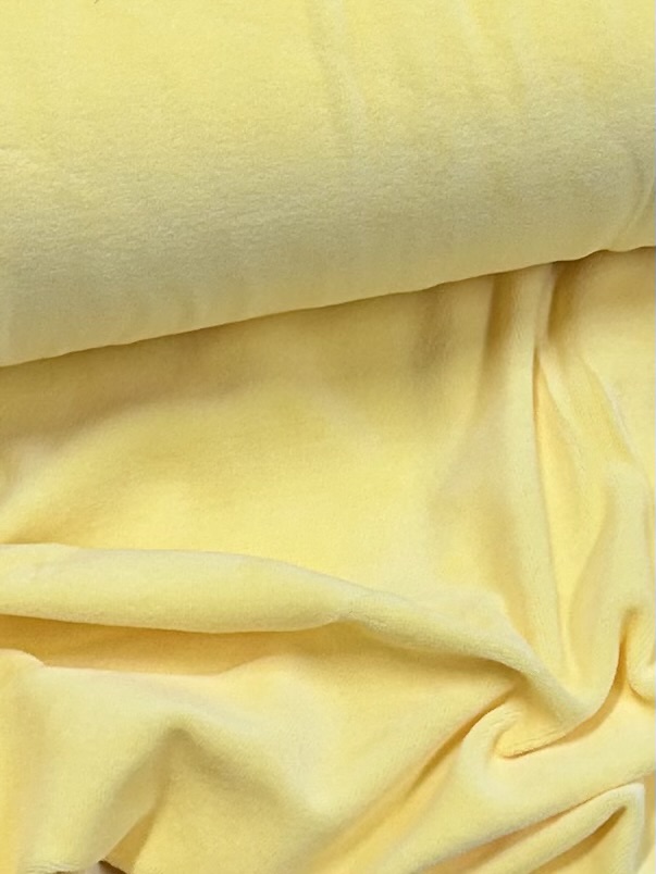 Cotton Velour Light Butter Yellow