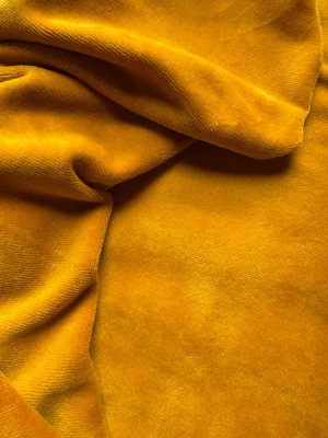 Cotton Velour Ochre Yellow