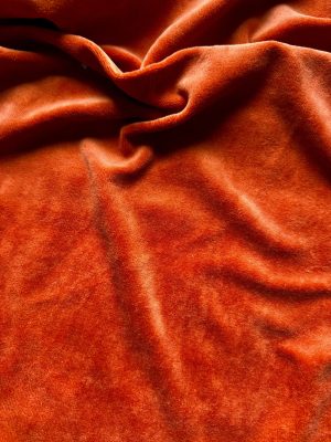 Cotton Velour Deep Tangerine