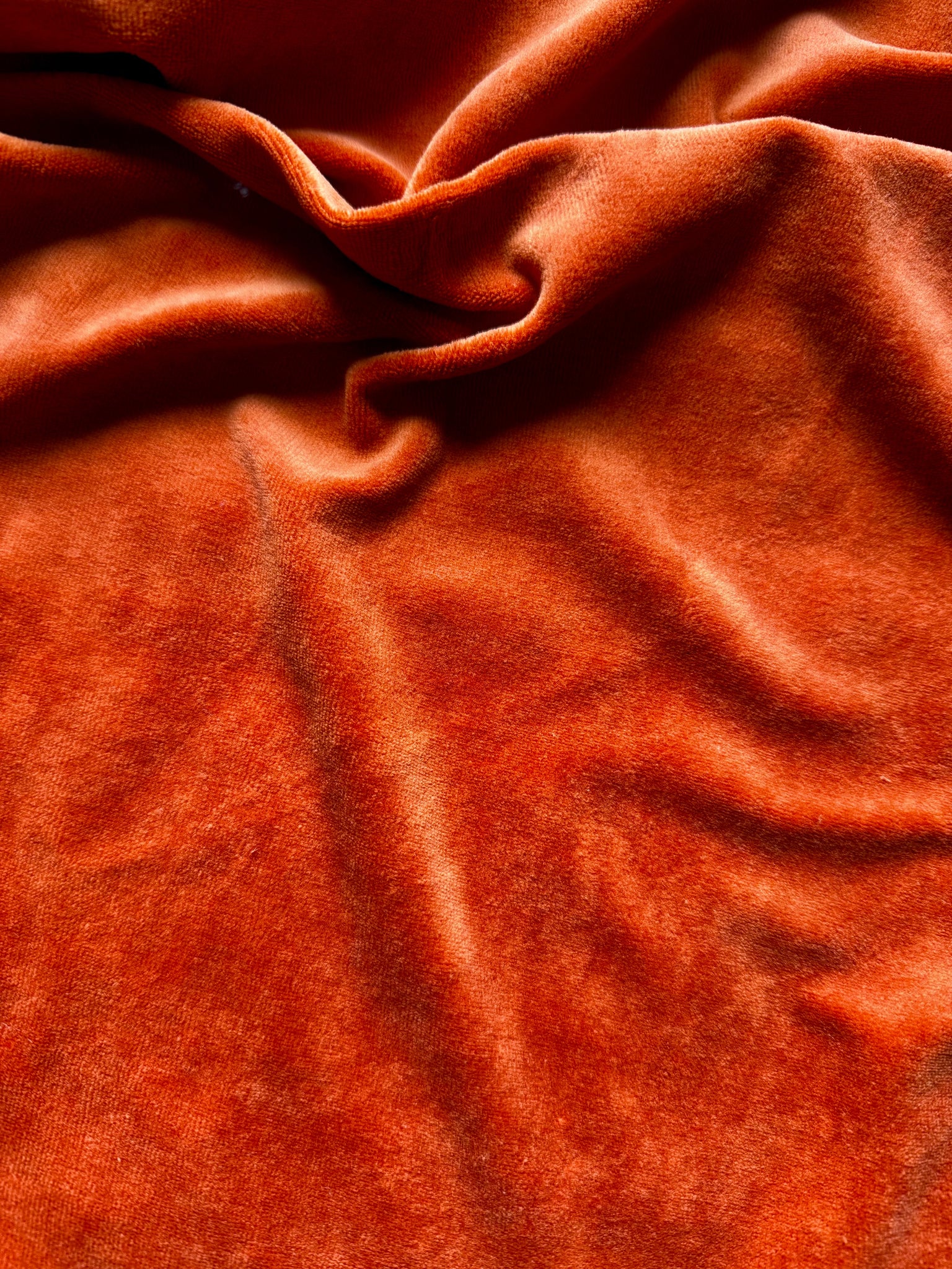 Cotton Velour Deep Tangerine
