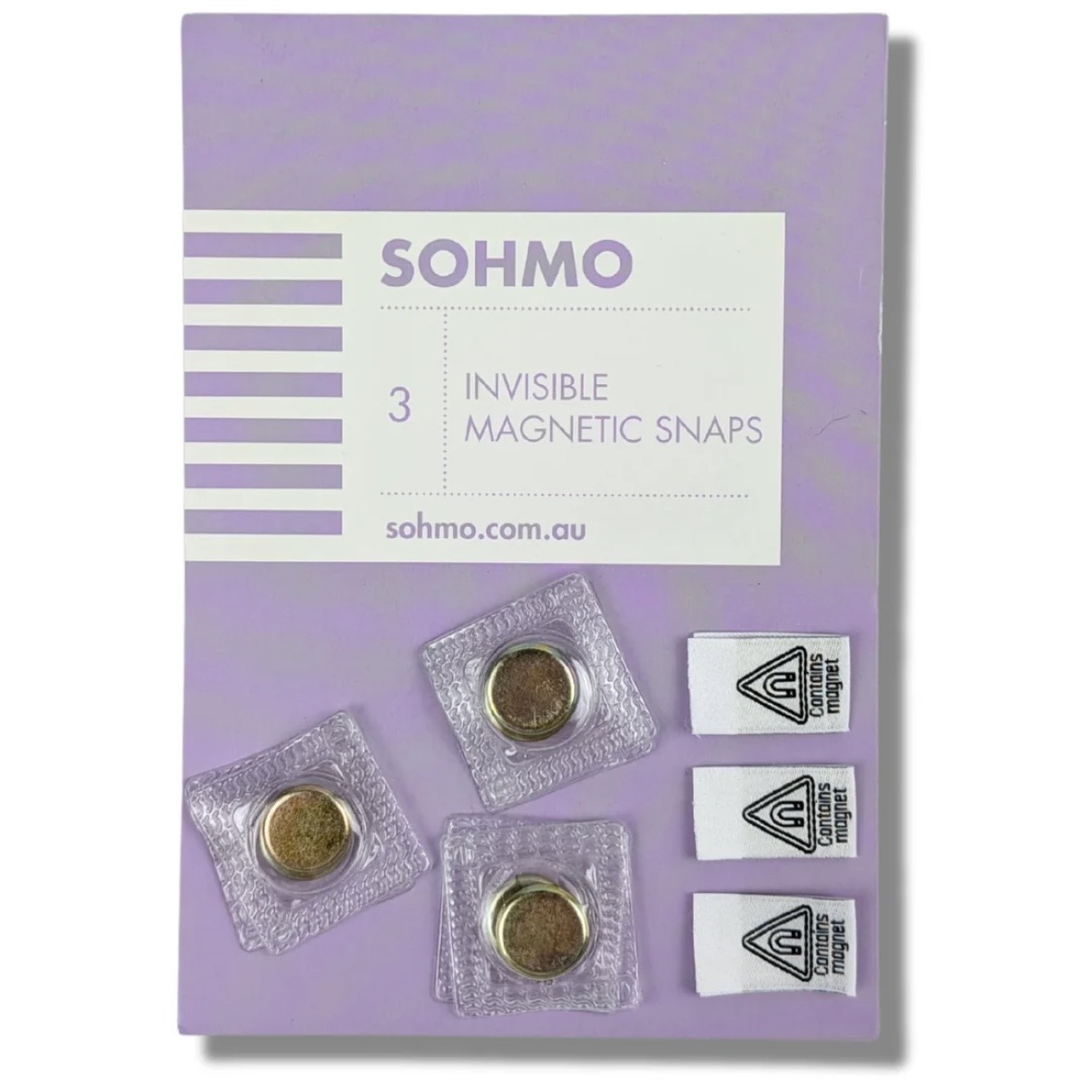 SOHMO Invisible Magnetic Snaps - 3 pairs magnetic closures