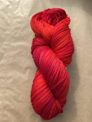 Hand Dyed 4 Ply Sock Yarn - Flame